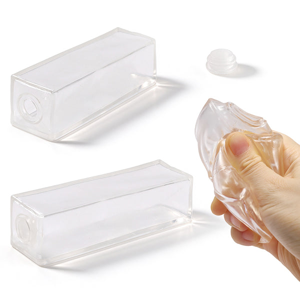 FUFUSQUISHY Clear Butter Stick Squishy Shell – DIY Rectangular Squishy Skin with Plug & Glue, Unfilled