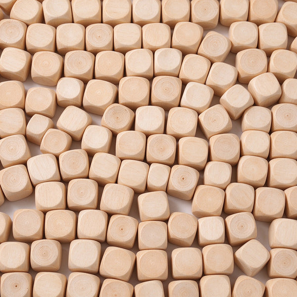 Mini Wood-Style Cube Charms for DIY Crafts – 60g (2.12 oz) Bag