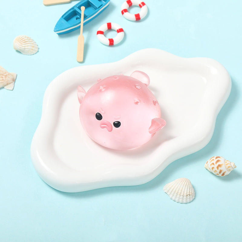 120g Crystal Pink Pufferfish Taba Squishy – FUFUSQUISHY