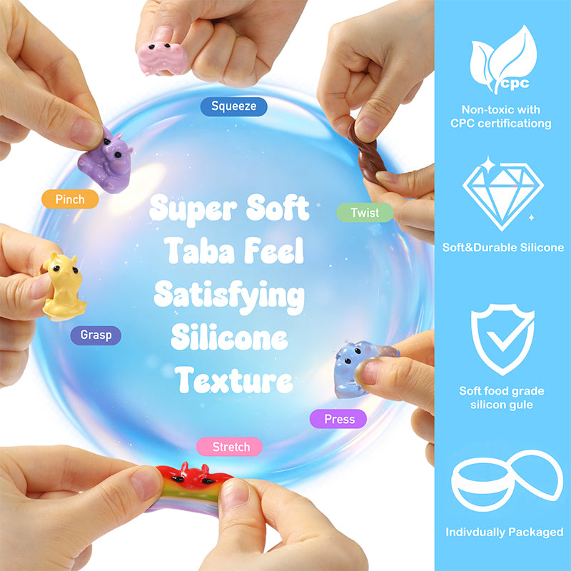 小物入れ fufufu FUFUSQUISHY 24PCS Hamster Squishies Pop Box, Keychain Set, Individuall