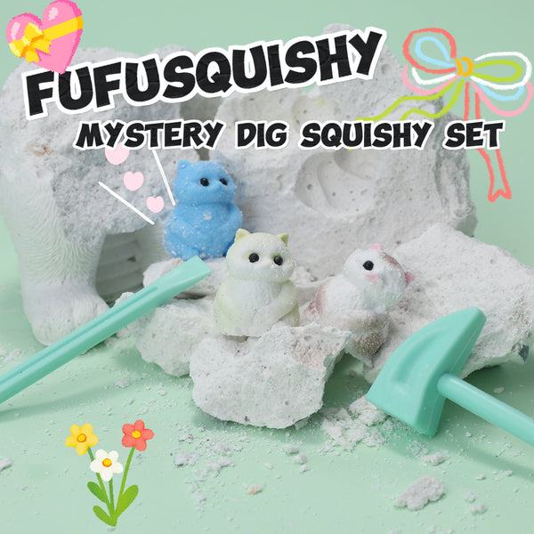 FUFUSQUISHY Cheer Cat Squishy Dig Kit
