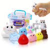 FUFUSQUISHY 10 Pack Popular Mix Taba Squishy Toys Kit with Toy Set Box & Cute Stickers, Handmade Kawaii Taba Squishies, Stress Relief Sensory Fidget Toys, Party Favors for Kids Ages 4-8 8-12, Holiday Gifts & Basket Stuffers