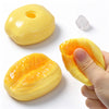 FUFUSQUISHY DIY Yellow Hot Dog Bun Squishy Shell – Soft Empty Squishy Skin, No Filling