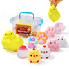 FUFUSQUISHY 10 Pack Chick Mix Taba Squishy Toys Kit with Toy Set Box & Cute Stickers, Handmade Kawaii Taba Squishies, Stress Relief Sensory Fidget Toys, Party Favors for Kids Ages 4-8 8-12, Holiday Gifts & Basket Stuffers