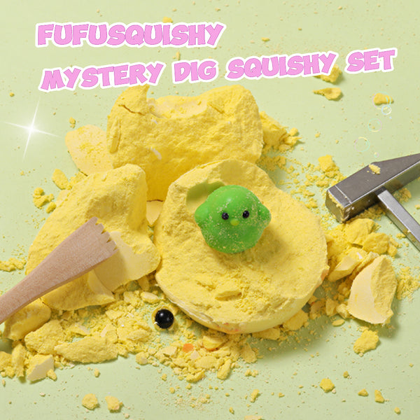 FUFUSQUISHY Yellow Chicken Squishy Dig Kit