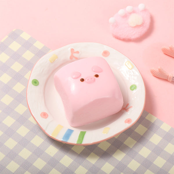 Pink Square Pig Taba Squishy