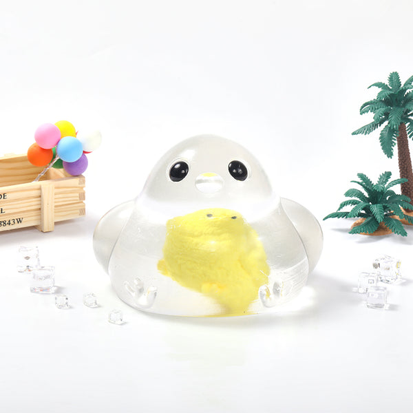 2100g Giant Crystal Chicken with Small Chicken Taba Squishy