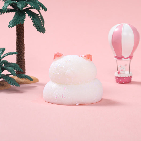 White Pink Fat Cat Squishy