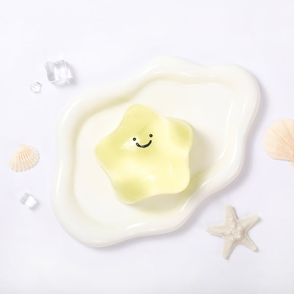 180g Crystal Yellow Transparent Smiley Star Taba Squishy