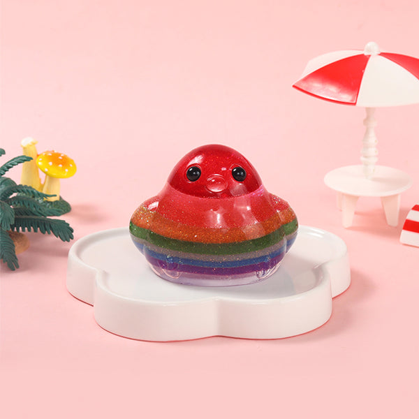 200g Crystal Rainbow Cute Chicken Taba Squishy