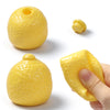 FUFUSQUISHY DIY Yellow Lemon Squishy Shell – Textured Fruit Squishy Skin with Accessories, Unfilled