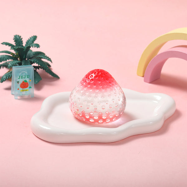 130g Red-Topped Transparent Strawberry Taba Squishy