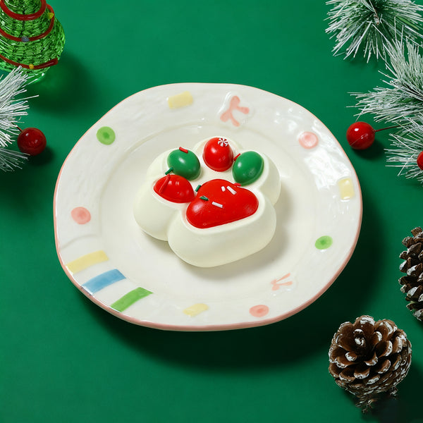 90g Christmas Green and Red Cat Paw Squishy