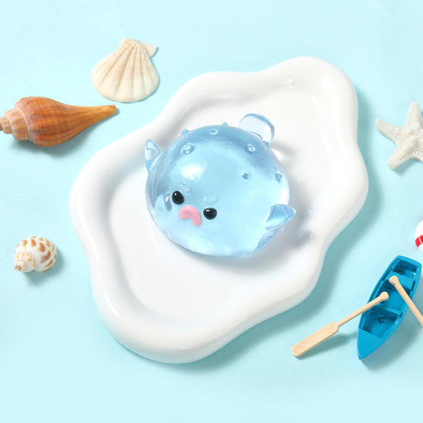 120g Crystal Blue Pufferfish Taba Squishy