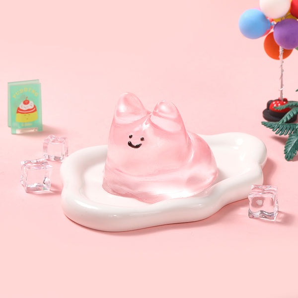 250g Crystal Pink Smile Bunny Taba Squishy
