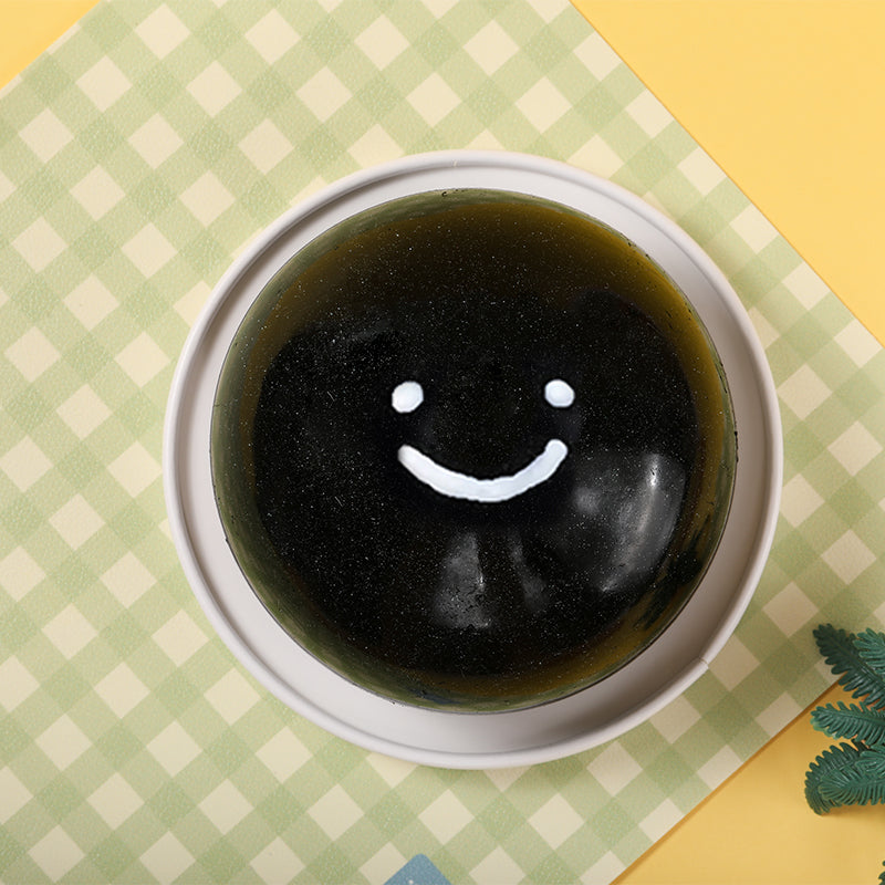 1600g Crystal Black Sparkling Smile Ball Squishy – FUFUSQUISHY