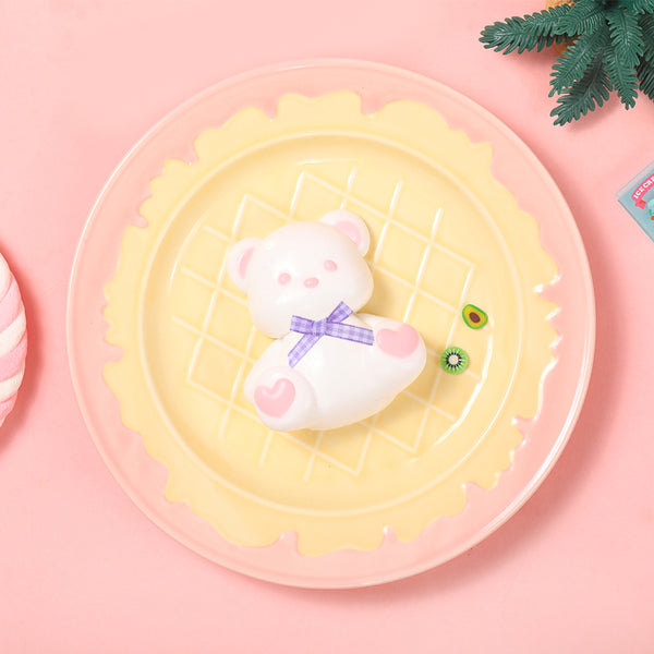 Little White Heart Bear Taba Squishy