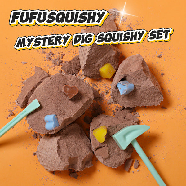 FUFUSQUISHY Chocolate Heart Squishy Dig Kit
