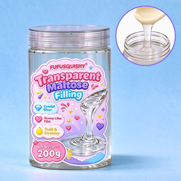 FUFUSQUISHY Transparent Maltose Filling – Clear DIY Squishy Filler, 200g