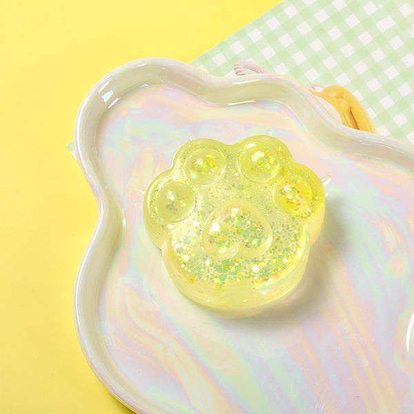Yellow Slow Rising Cat Paw Squishy