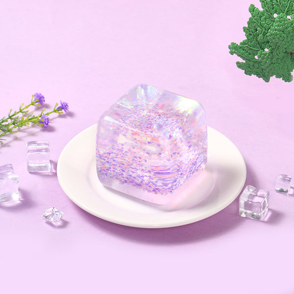 Purple Glow-in-Dark Ice Cube Taba Squishy