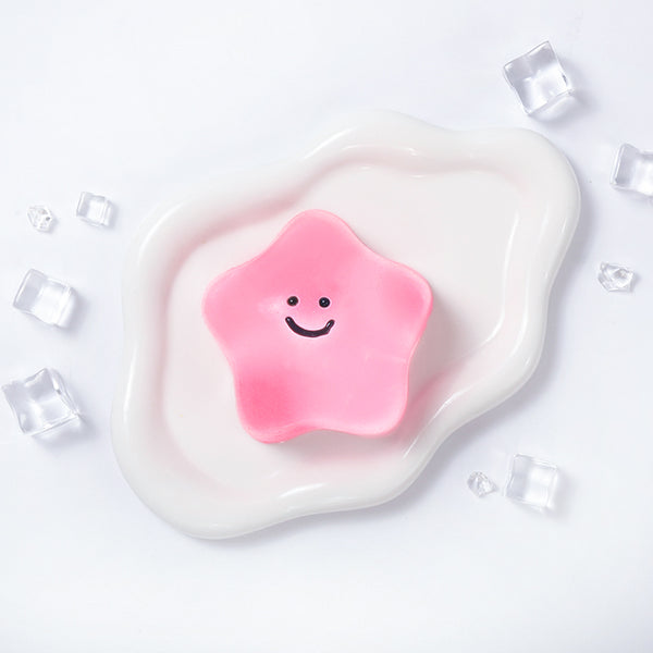 180g Crystal Pink Transparent Smiley Star Taba Squishy