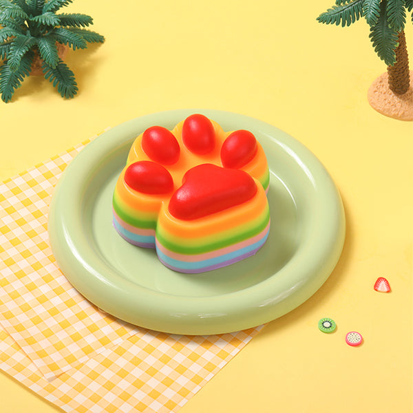 230g Orange Rainbow Cat Paw Taba Squishy