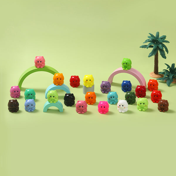 24pc Mini Colorful Pig Taba Squishy