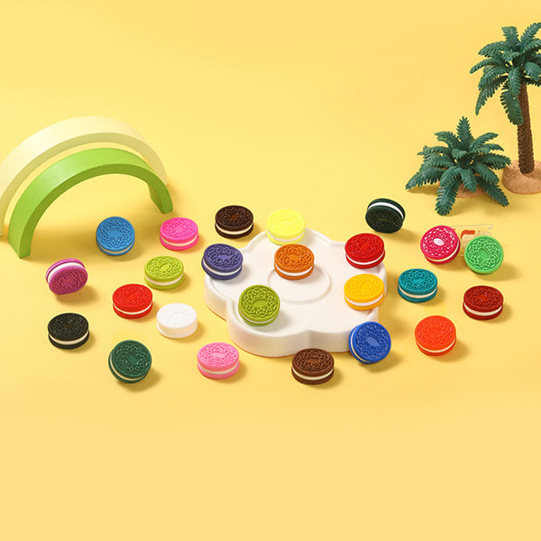 24pc Mini Colorful Cookie Taba Squishy