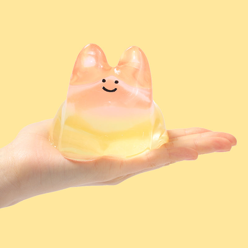 250g Crystal Yellow Pink Smile Face Bunny Taba Squishy – FUFUSQUISHY