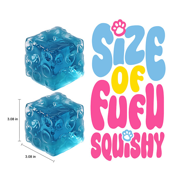 FUFUSQUISHY Crystal Blue Jumbo Cheese Squishy Original Sensory