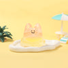 250g Crystal Yellow Pink Smile Face Bunny Taba Squishy