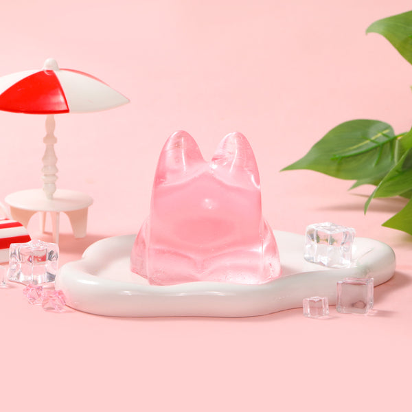 250g Crystal Pink Faceless Bunny Taba Squishy