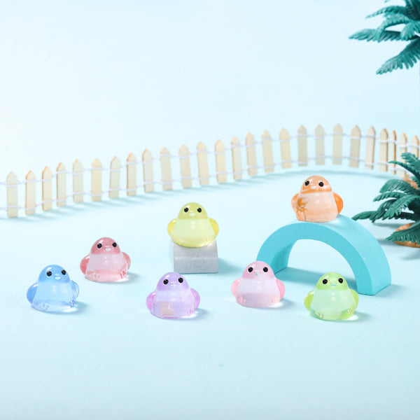 7pc mini Rainbow Crystal Chicken Squishy