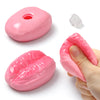 FUFUSQUISHY DIY Pink Hot Dog Bun Squishy Shell – Soft Empty Squishy Skin, No Filling