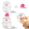 FUFUSQUISHY DIY Pink Hat Snowman Squishy Skin with Free Sealing Glue – Christmas Snowman Shell for DIY Sensory Crafts