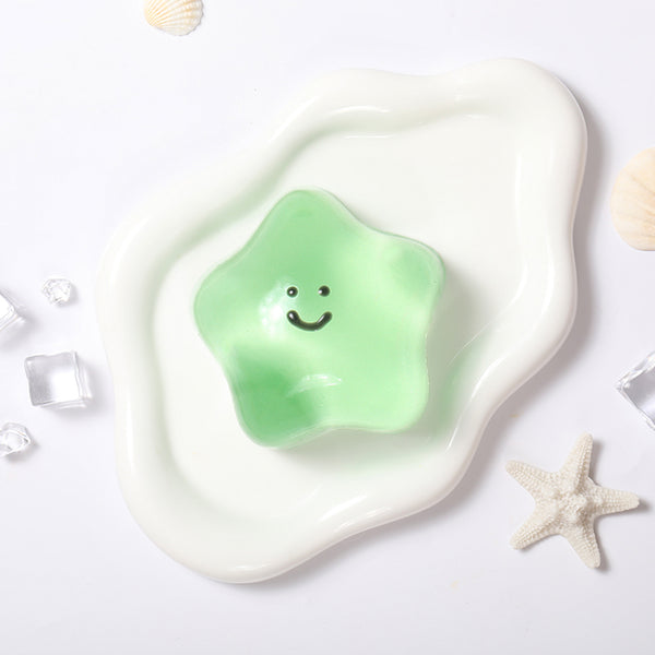 180g Crystal Green Transparent Smiley Star Taba Squishy