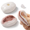 FUFUSQUISHY DIY Brown Hot Dog Bun Squishy Shell – Soft Empty Squishy Skin, No Filling