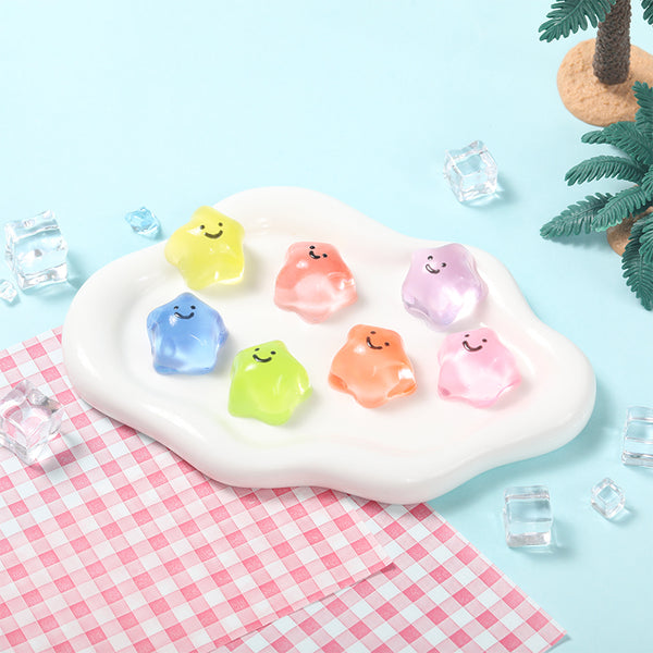7PC mini Rainbow Crystal Star Taba Squishy