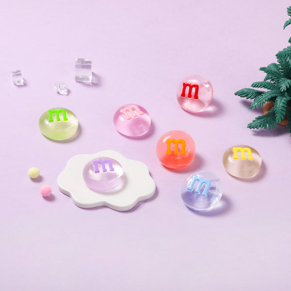 7PC Rainbow Crystal M&M Taba Squishy