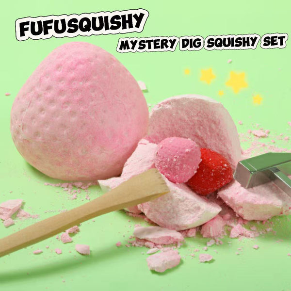 FUFUSQUISHY Strawberry Squishy Dig Kit