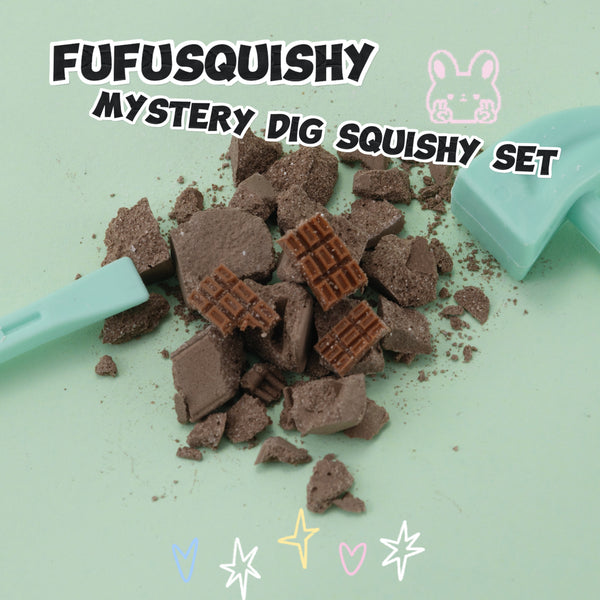 FUFUSQUISHY 7pc Mini Chocolate Squishy Dig Kit