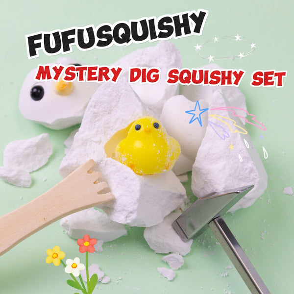 FUFUSQUISHY White Chicken Squishy Dig Kit