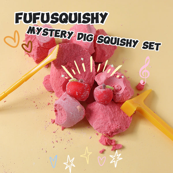 FUFUSQUISHY Red Ball Squishy Dig Kit