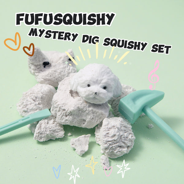 FUFUSQUISHY Puppy Head Squishy Dig Kit