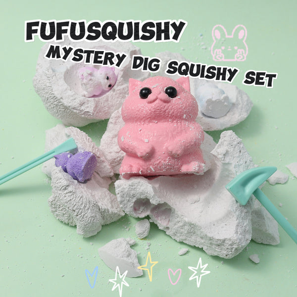 FUFUSQUISHY Giant Cat Squishy Dig Kit