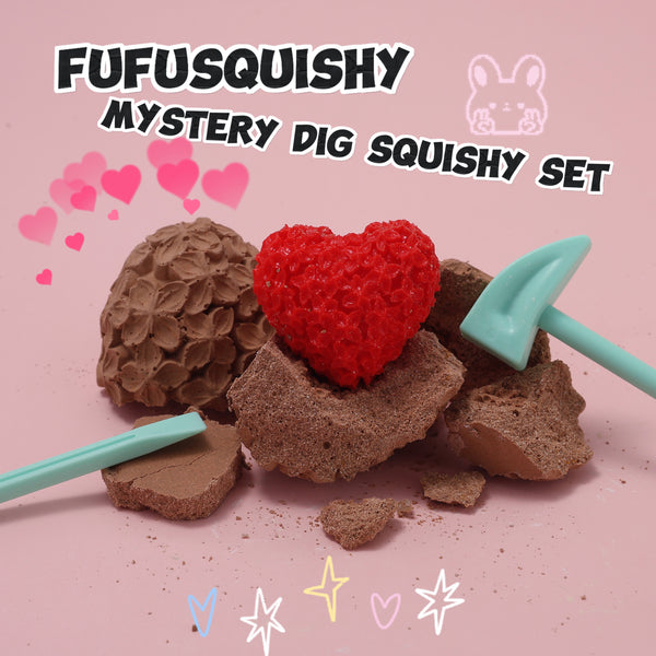 FUFUSQUISHY Flower Heart Squishy Dig Kit