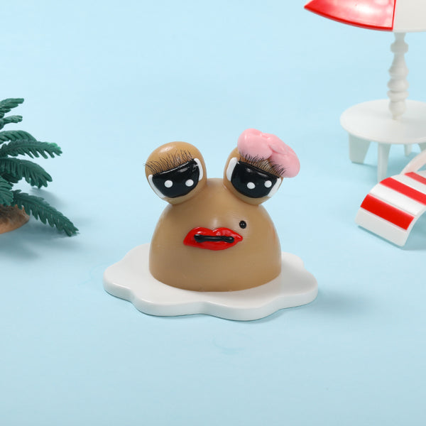 70g Red Lip Sad Frog Pou Squishy